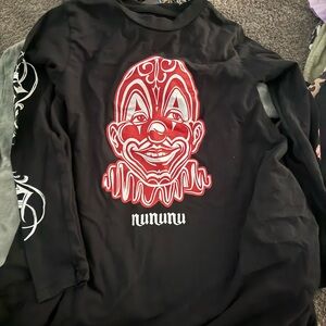 Nununu Black Shirt with Red Graphic